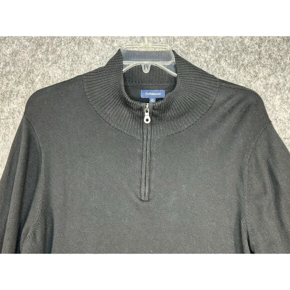 Croft & Barrow Men's Black Knitted Long Sleeve 1/4 Zip Pullover Sweater Sz XL - Picture 2 of 10